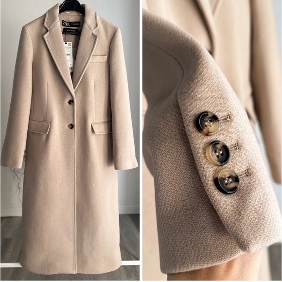 ZARA NEW WITH TAGS COAT WITH MANTECO WOOL ZW COLLECTION BLOGGER’S FAVORITE 😍 - Picture 15 of 15